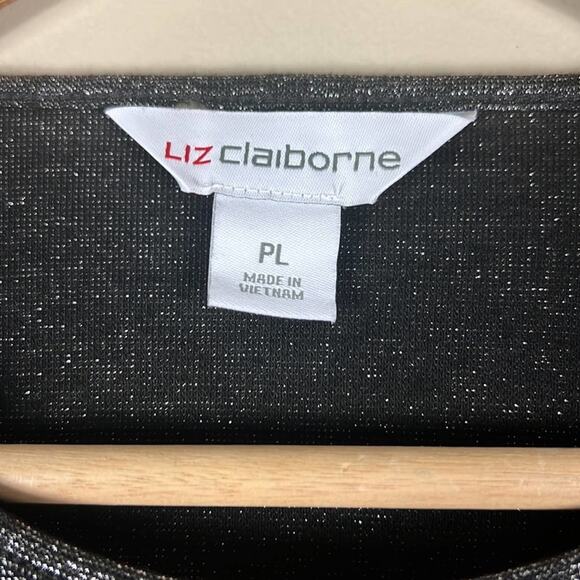Liz Claiborne NWT Black and Silver Metallic Blouse - Picture 6 of 7